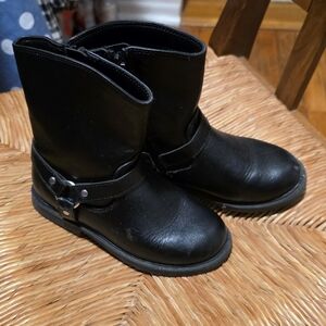 Cat & Jack Ginny Black Leather Riding Boots - 10T